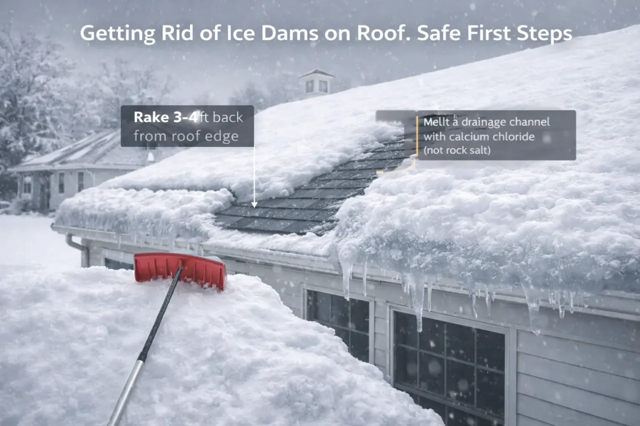 Getting rid of ice dams on roof