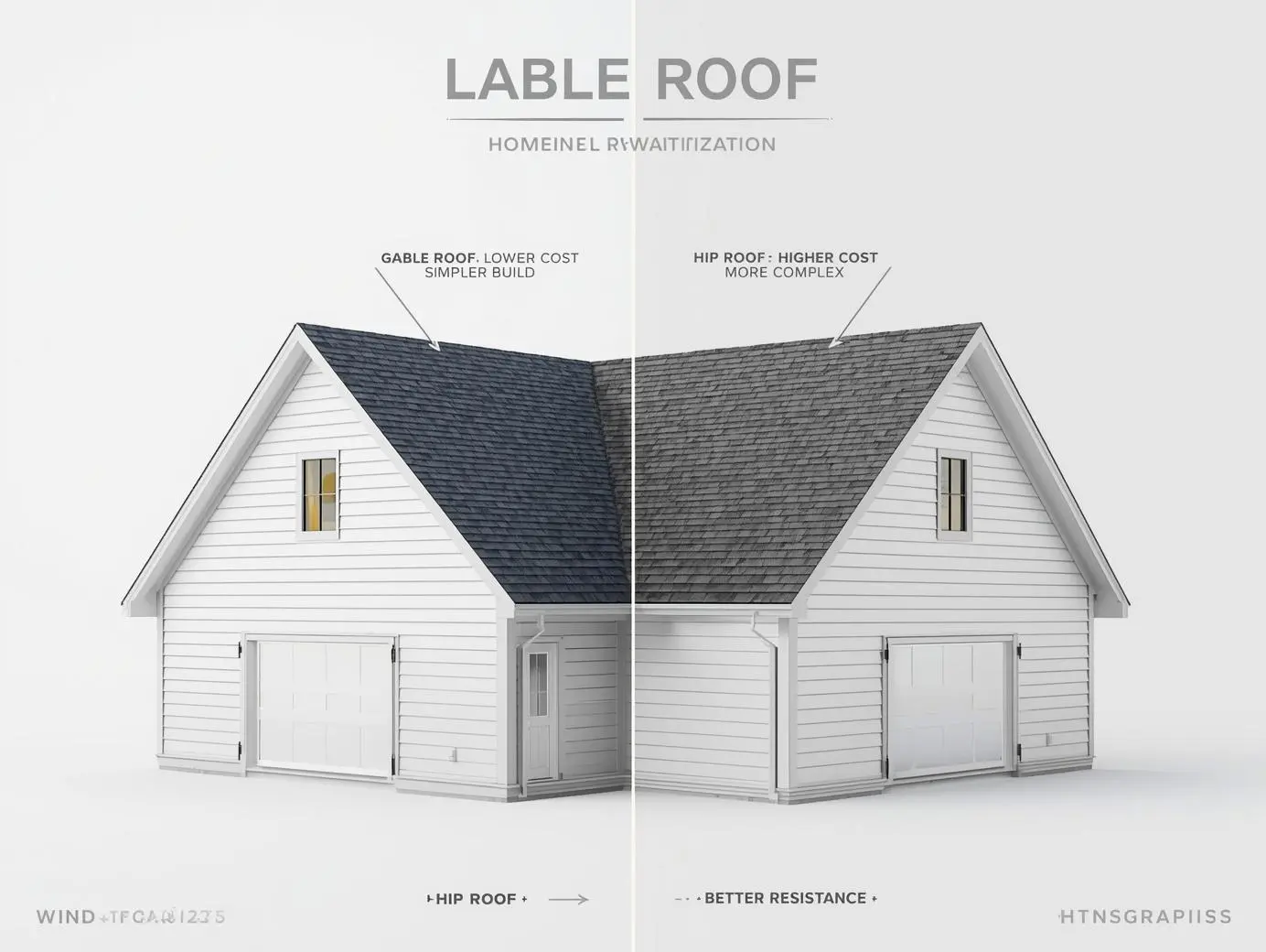 Hip vs gable roof cost comparison showing gable cheaper construction vs hip more durable wind-resistant design.