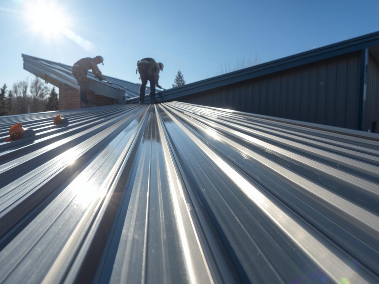 Metal roofing Denver installation showing standing seam panels on Colorado home