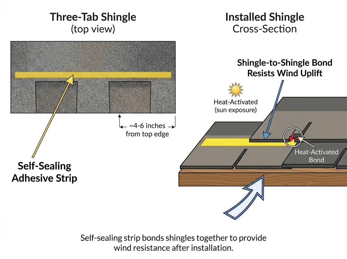 adhesive for roof shingles factory self sealing strip location on asphalt shingle diagram