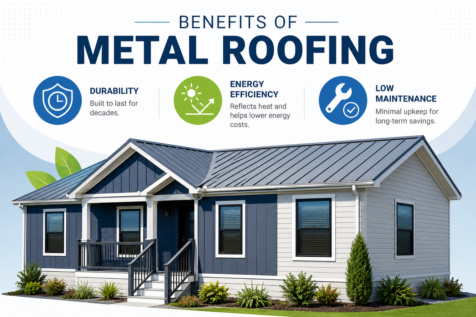 Key benefits of installing a metal roof on mobile homes.