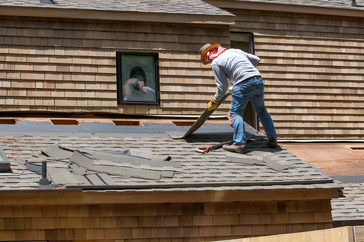 Cleaning and treating a cedar shake roof to maintain its value