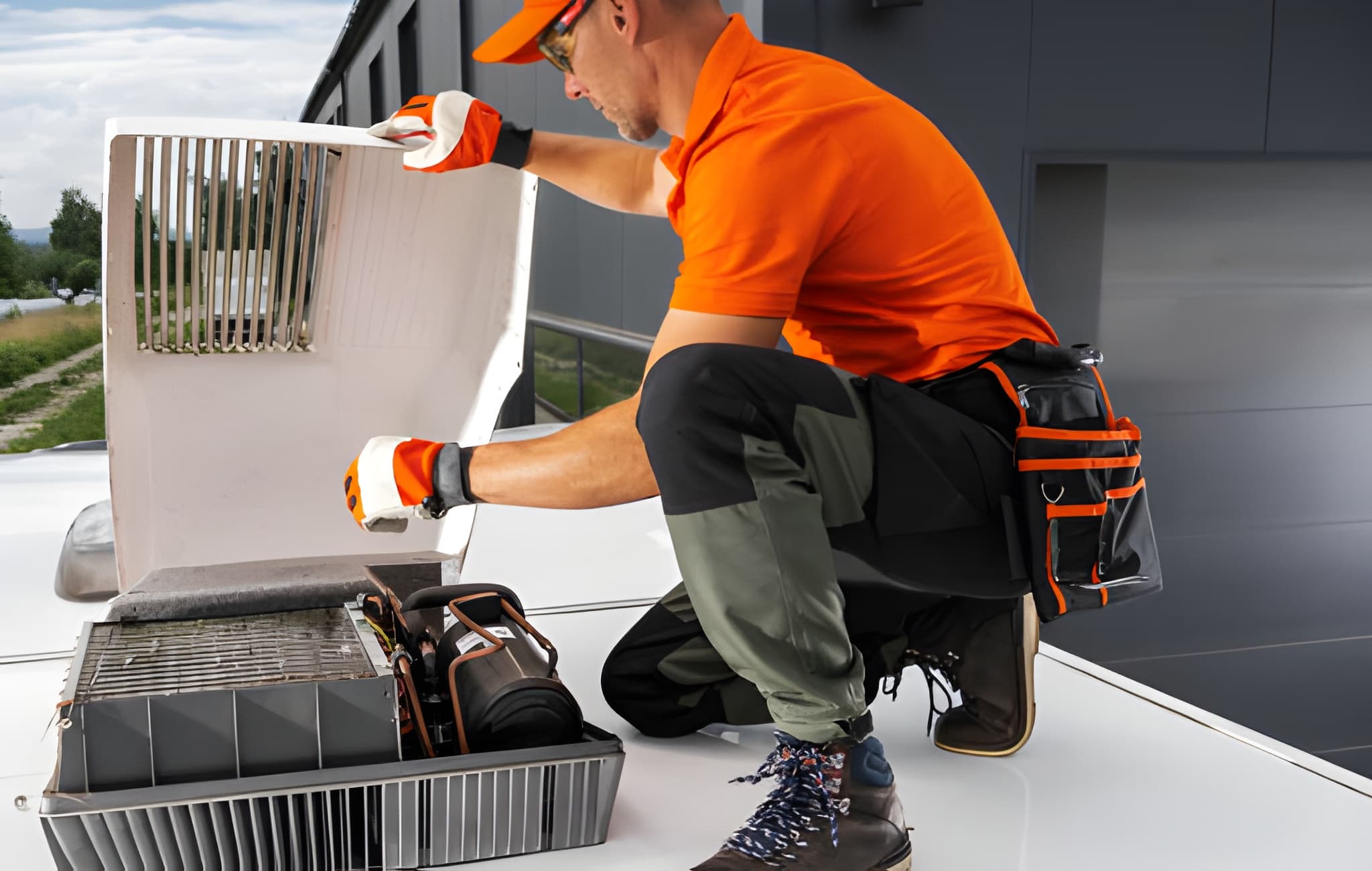 Repairing a mobile home roof with tools